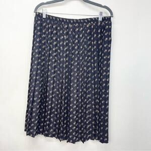 Leslie Fay‎ Vintage Pleated Skirt Abstract Pattern Size 20 Dainty Retro 50s